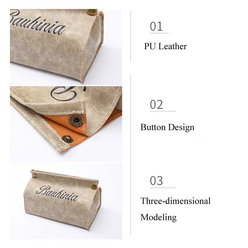 Organisateur de papier de support de stockage de serviette en cuir d'unité centrale de boîte de tissu pour le conteneur de voiture de pièce de bureau à la maison