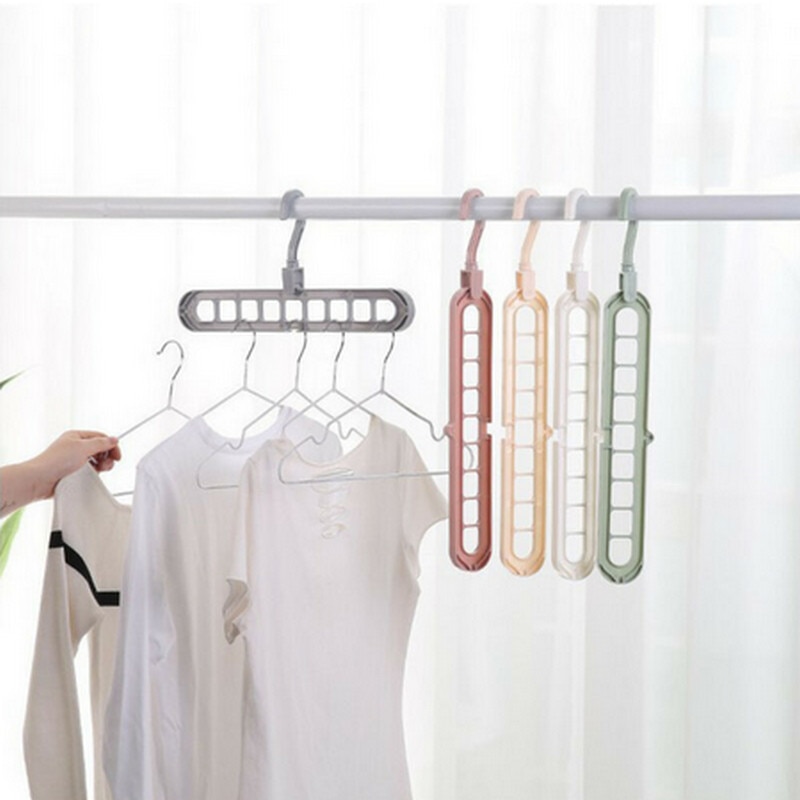 Clothes Pole Multi-Port Support Circle Clothes Hanger Clothes Drying Rack Multifunction Clothes Closet Organize Hook