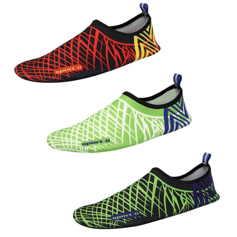 2 stuks heren dames blotevoeten huid sokken gestreepte schoenen strand zwembad water sokken sportschool aqua strand zwemslipper op surf aqua schoenen