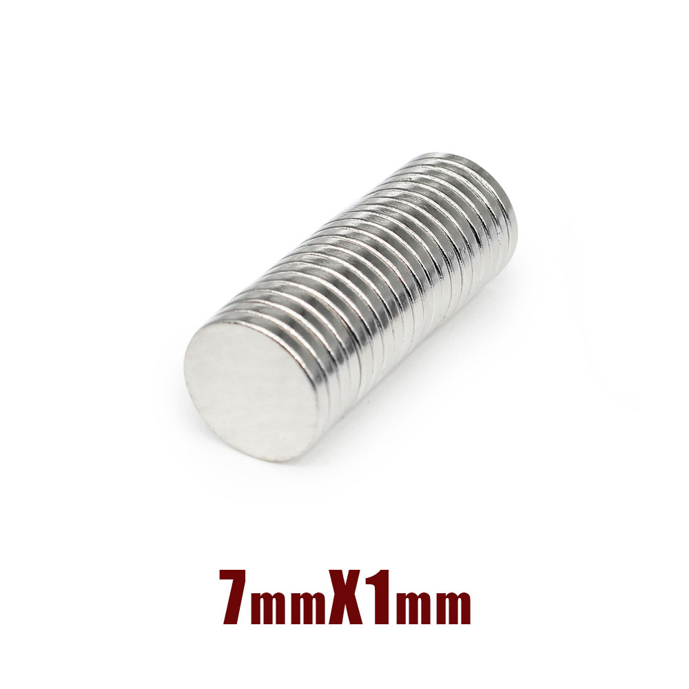 50/100/200/300/500/1000Pcs 7X1 Mm Dunne Plaat N35 Neodymium magneet Disc Krachtige Magneten Ronde 7X1 Mm Permanente Magneet 7Mm * 1 Mm