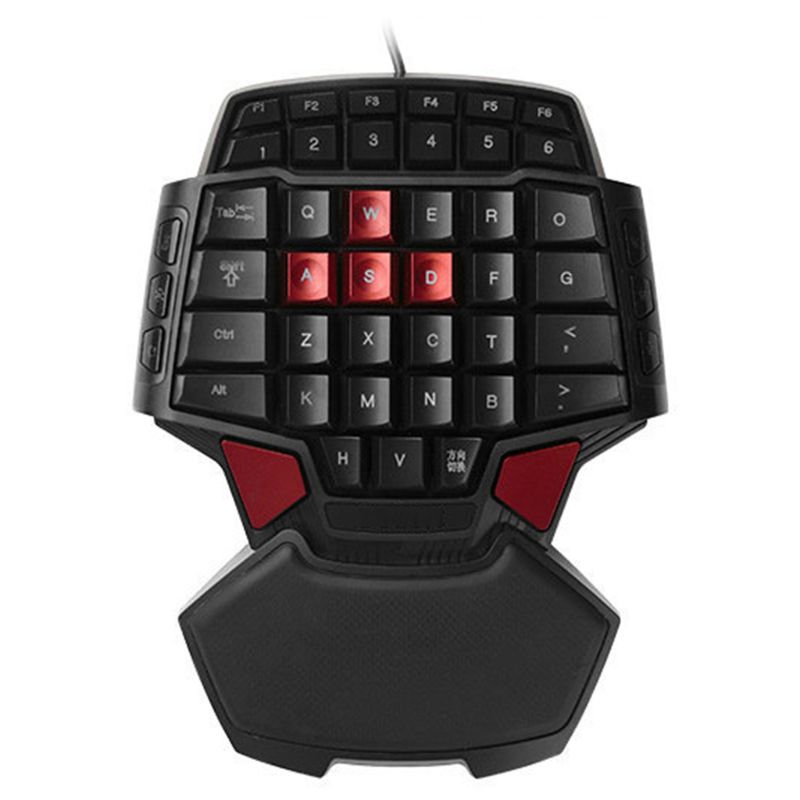 T9 Wired Single-handed Gaming Keyboard Portable Ergonomic One-handed Gamepad Home Game Keypad: Default Title