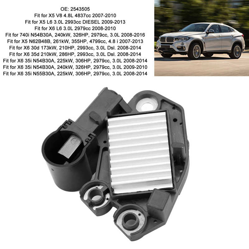 Alternator Voltage Regulator 2543505 Replacement Accessory Fit for X5/X6 740i 138037C0,TG23C018,TG23C013