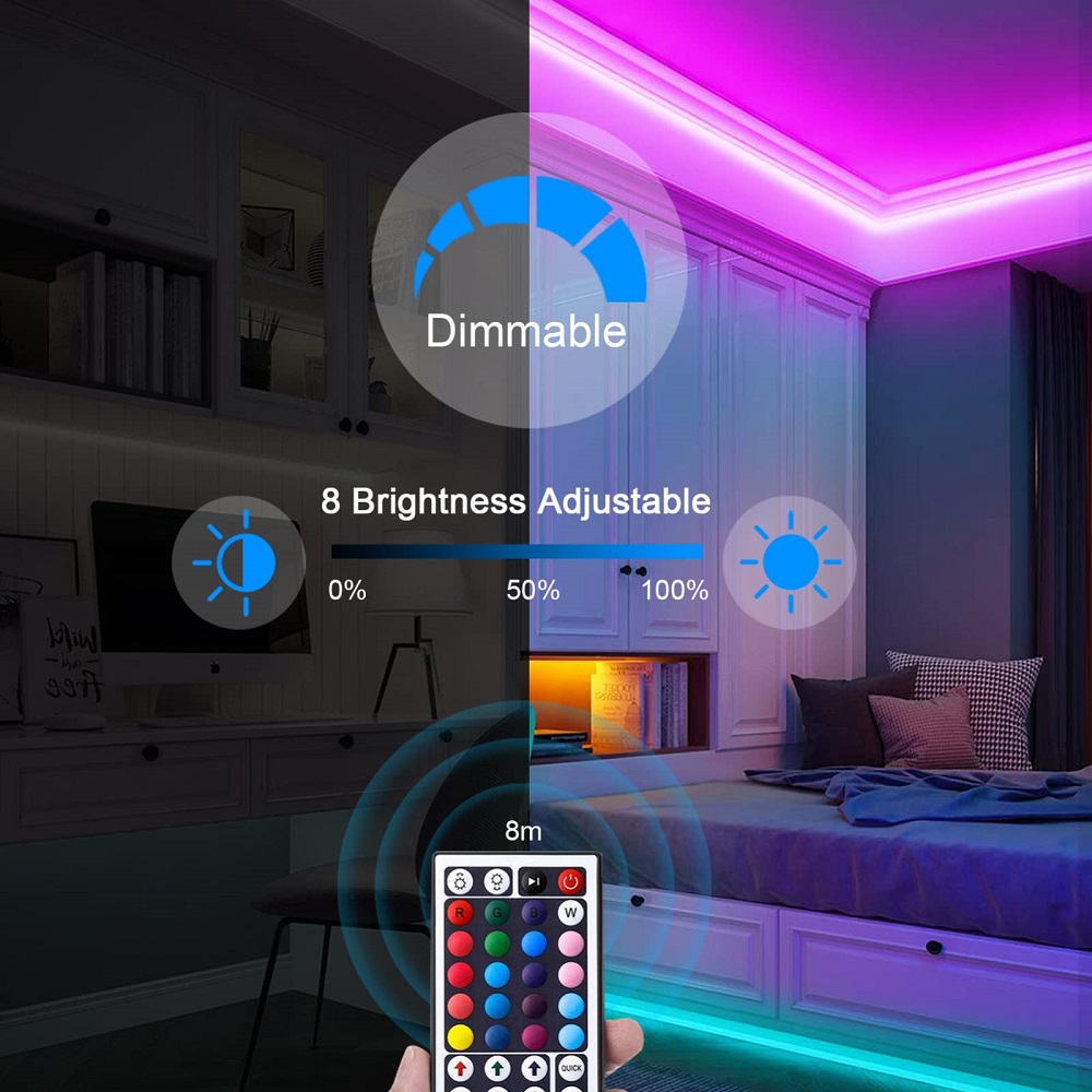 USB 1-30M LED Light Strip RGB 5050 Bluetooth APP Control Luces Led Color Change Lighting Music Sync for Party PC Living Room