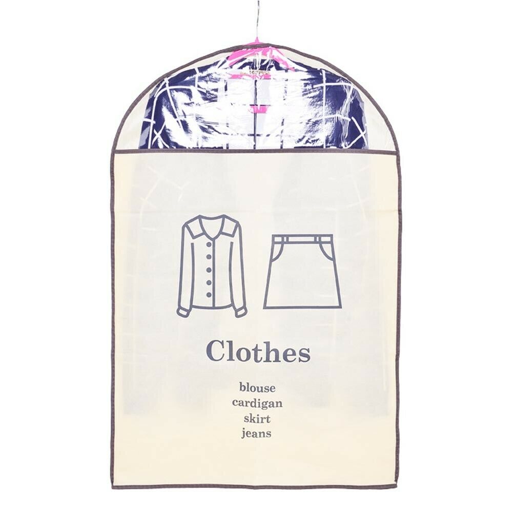 Newest Waterproof Thickened Nonwovens Clear Dust-proof Cloth Cover Suit/Dress Garment Bag Storage Protector: Clothes