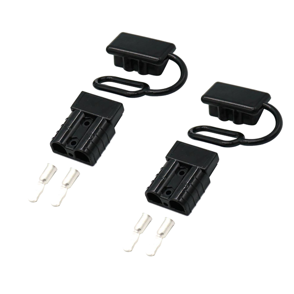 2 Sets Winch Car 50A 600V Battery Quick Connect Wire Harness Plugs + Covers For RV ATV Camper Caravan Etc