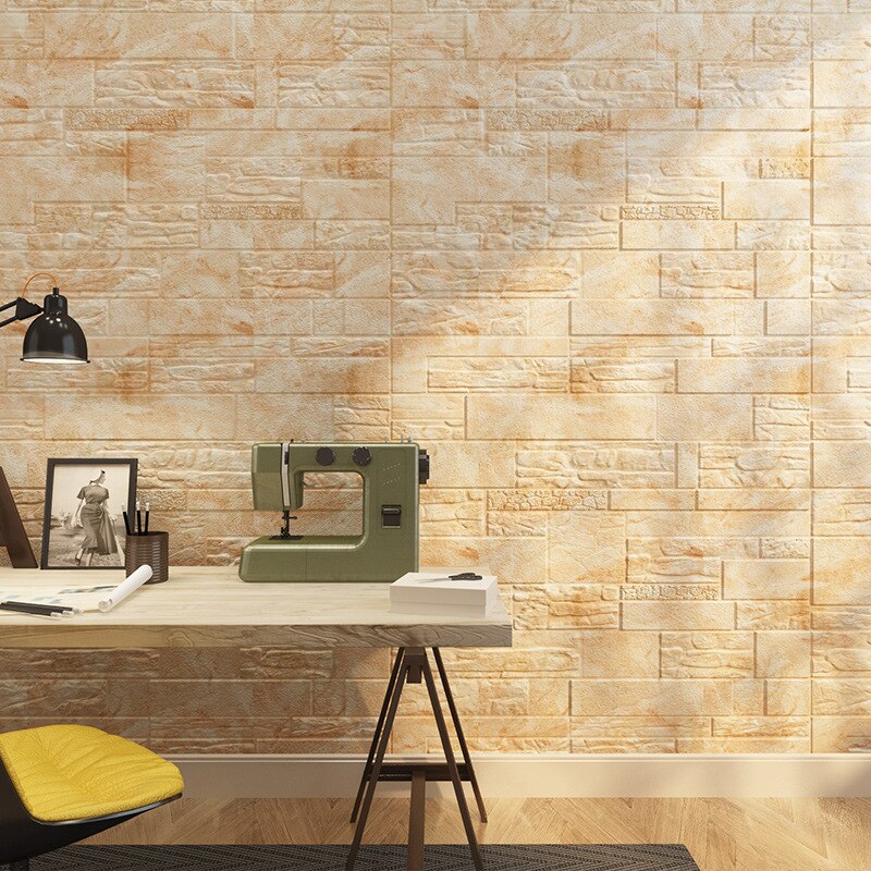 3D Foam Wallpaper Bar Restaurant Living Room Marble Wall Decor DIY Self-adhesive Waterproof Wall Sticker Modern Home Decor