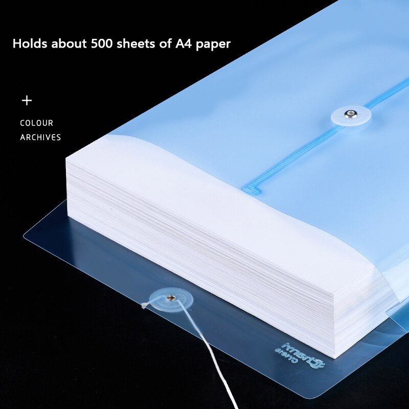 12/24 Pcs A4 Waterproof File Bag Winding Rope File Folder Large Capacity Transparent Portfolio Storage Document Office Supplies