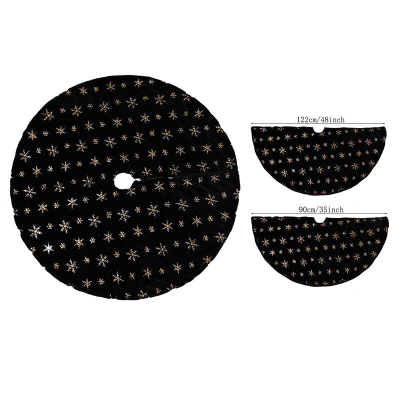 Fashionblack Gold Christmas Tree Skirt, Tree Skirt With Gold Sequin For Xmas Tree Decorations Indoor Outdoor