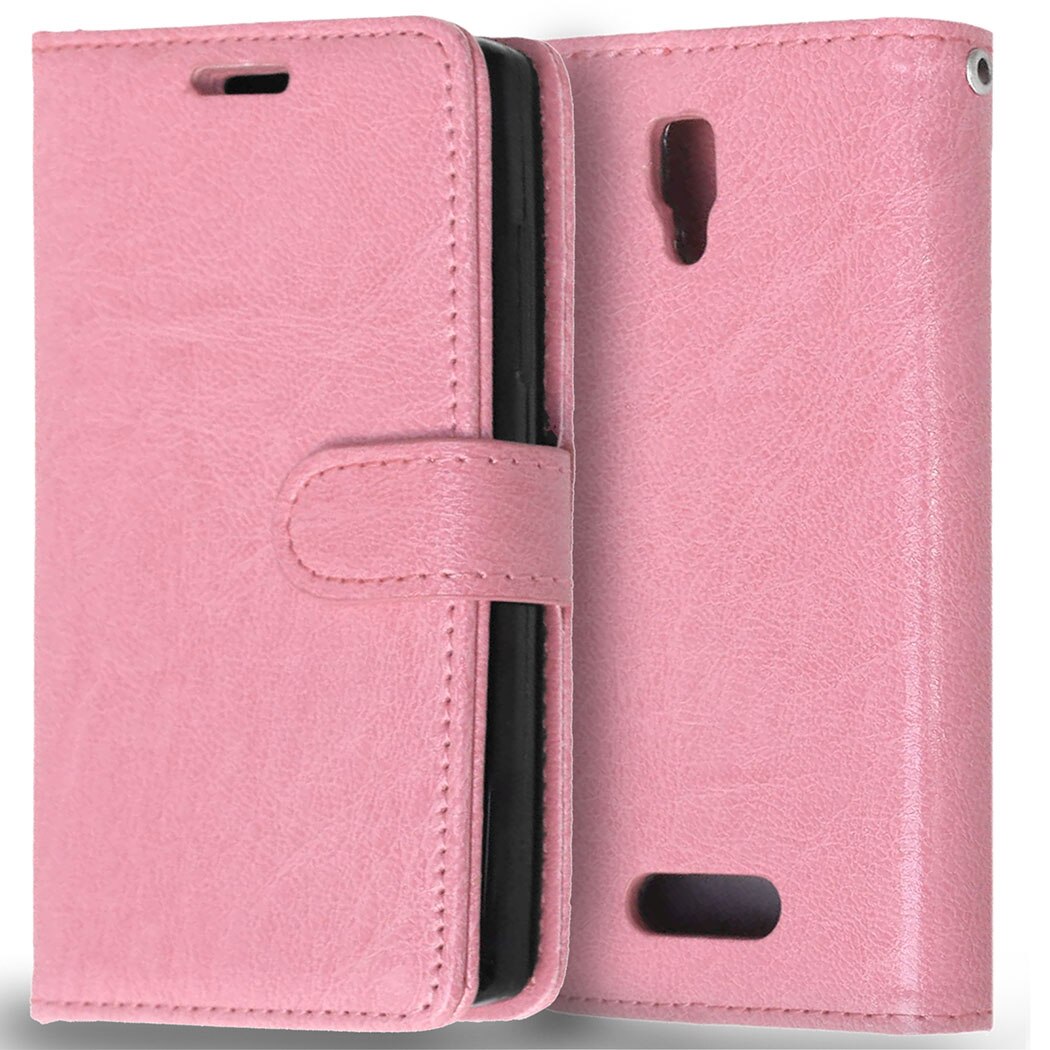 For Lenovo A2010 Phone Bag Book Cover Wallet PU Leather Bag Flip Case For Lenovo A Angus2 Phone Skin Case With Card Holder: Pink