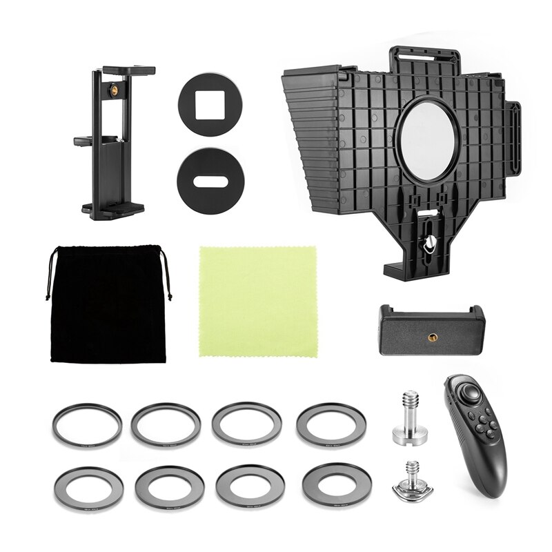 Teleprompter DSLR Recording Prompting Inscriber Interview Speech with Remote Control for iPhone Samsung iPad Tablet PC