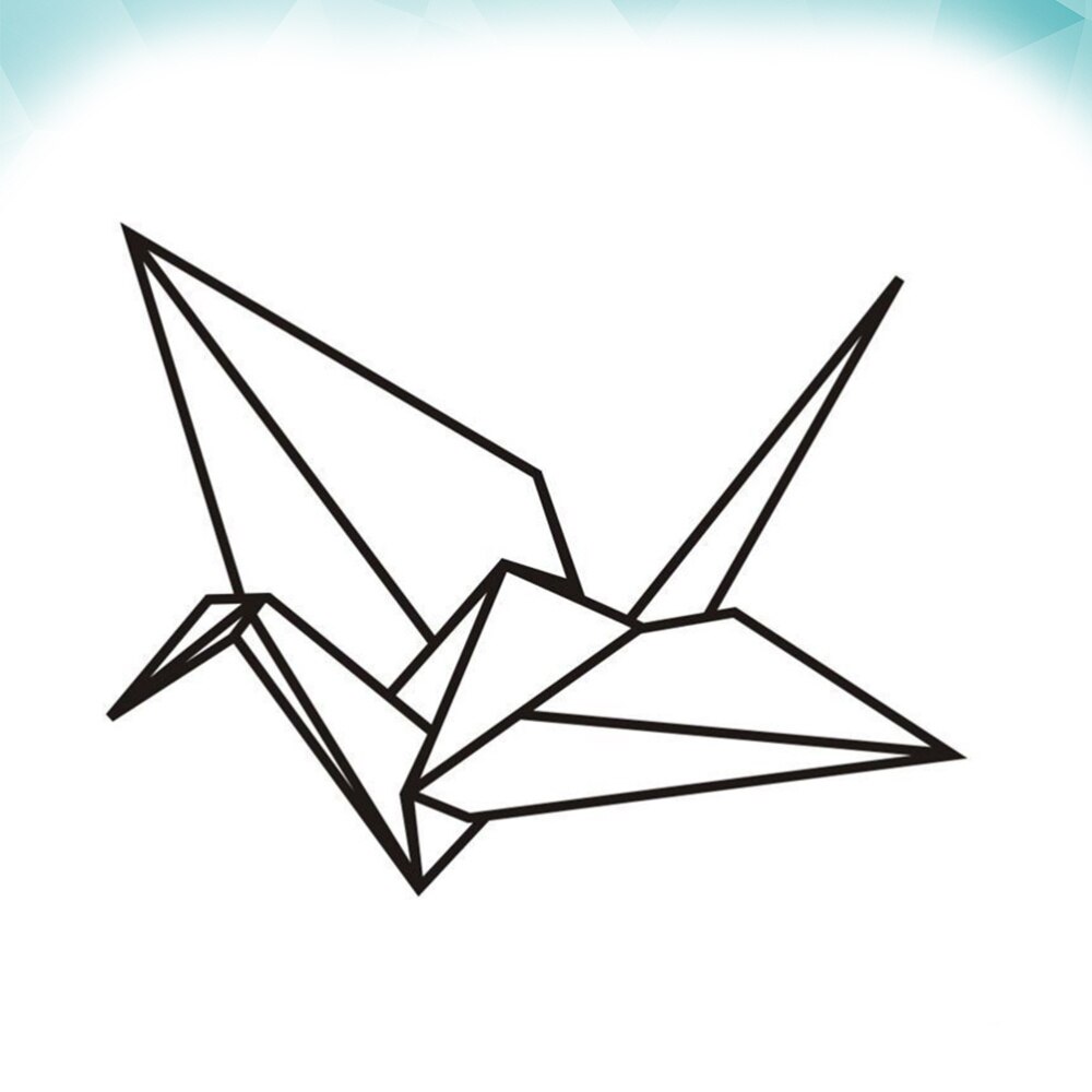 1PC Geometric Wall Sticker Origami Crane Shape Background Sticker for Bedroom Living Room Decoration