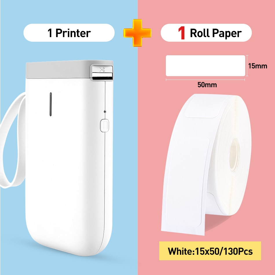 D11 Wireless label printer Portable Pocket Label Printer Portable BT Thermal Label Printer Home Use Office Fast Printing Printer: White 1WhiteLabel B