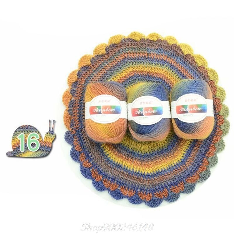 Soft Worsted Yarn Rainbow Gradient Colors DIY Baby Knitting Wool Shawl Scarf Sweater Crochet Thread Supplies Jy16 20: 16