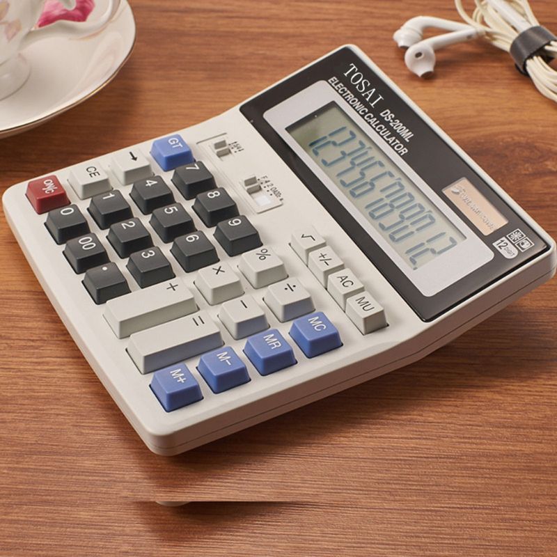 Standard Function Scientific Electronics Desktop Calculators, Dual Power, Big Button 12 Digit Large LCD Display