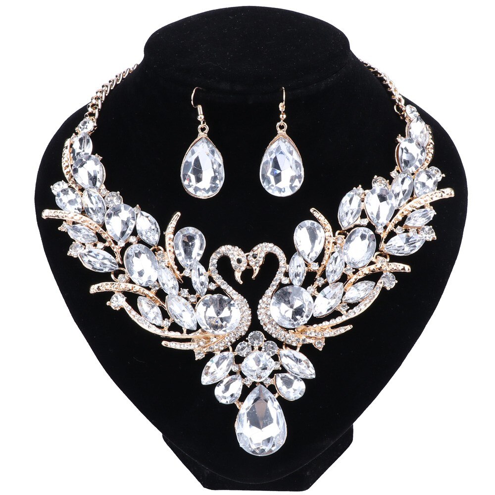 Nigeriaanse Sieraden Set Voor Vrouwen Paars Kwastje Oorbellen Ketting Set Banket Jurk Accessoire Bridal Indian Sieraden: 9