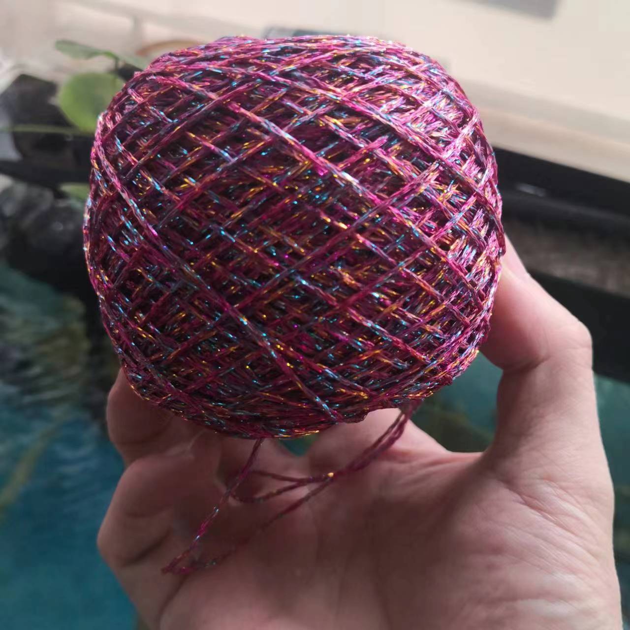 50 g/Knäuel, bunt, einzigartig, Gold, Silber, Wolle, Baumwolle, metallisch-Garn, Strang, Häkelfaden, Glitzer, handgewebte Basteltasche: Silber