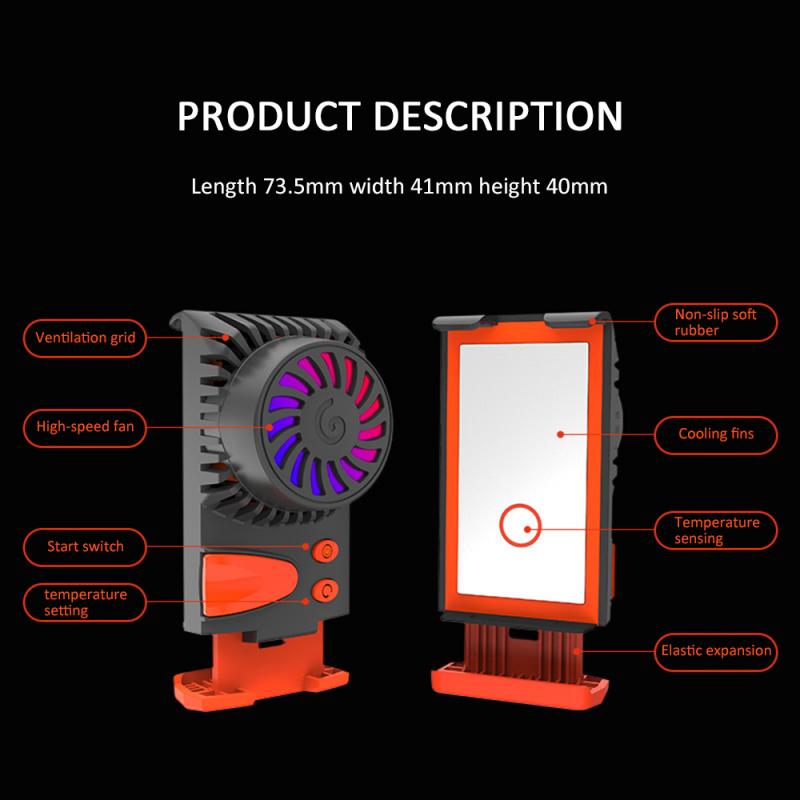 USB Three Level Smart Temperature Control Phone Radiator Cold ABS Phone Fan Cooler Controller Wind Handle Cooler