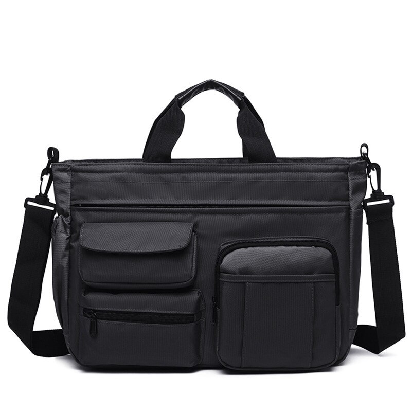 Heren Schoudertas Multifunctionele Zakelijke Tas Voor Documenten Waterdichte Oxford Messenger Bag Heren Laptop Tas: black