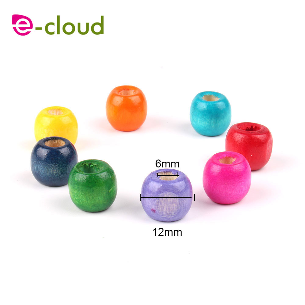 30 unids/bolsa multicolor redondo cabello de madera de cuentas temor Dreadlock cuentas para Jumbo trenza de cabello Dreadlock Accesorios