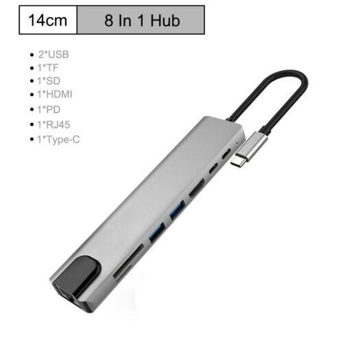 Multi Hub-Hub port Adapter 8-em-1 BEESCLOVER Tipo-C Multi-Adaptador de Leitor de Cartão de porta Da Liga de Alumínio 4K HDMI para Mac Pro r20