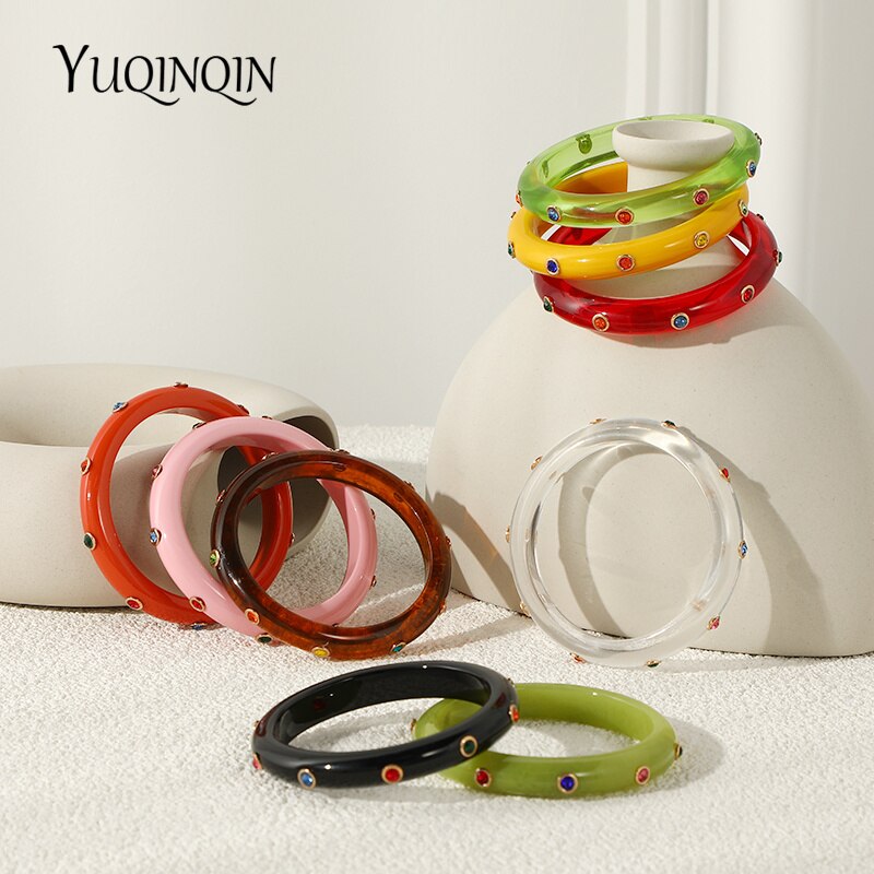 Pulseras de abalorios coloridos de Desinger para mujer, brazalete indio grande de lujo, joyería de de cristal,