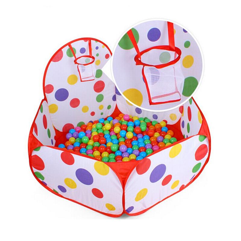 Kids Ball Play Poll Tent Toddler Ball Pit with Basketball Hoop for Toddlers Ball Pits Outdoor Fun & Sports Toys