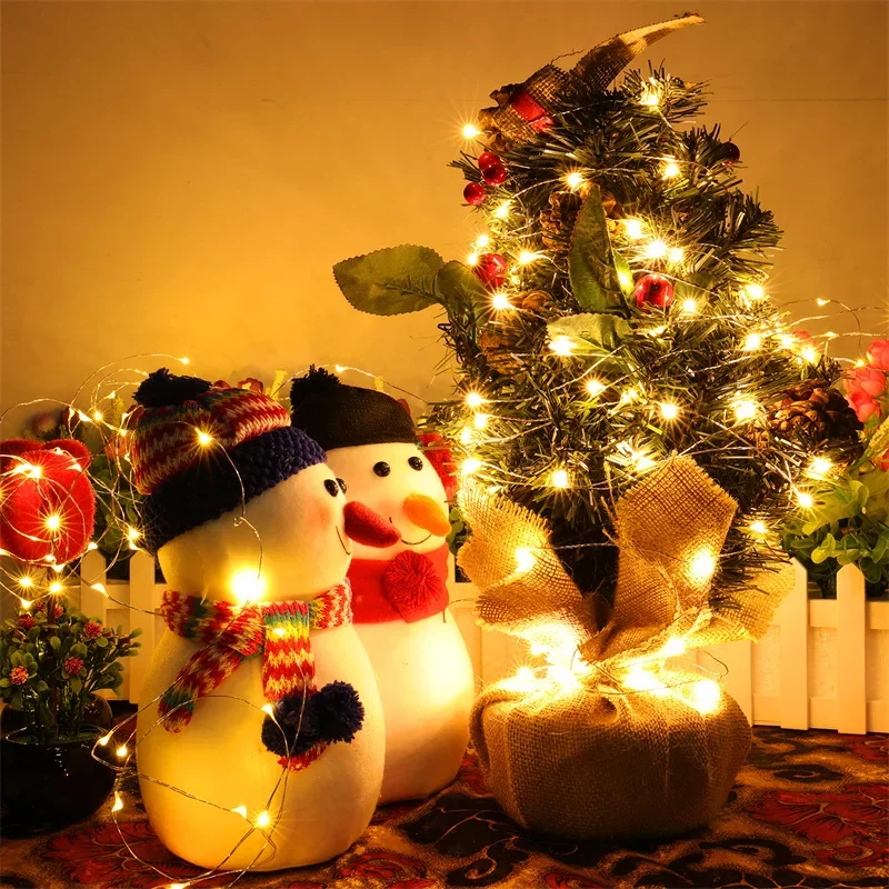 Guirnaldas de luces USB, guirnalda de luces USB, alambre de cobre, guirnalda de luces decorativas para decoración interior de Navidad y boda