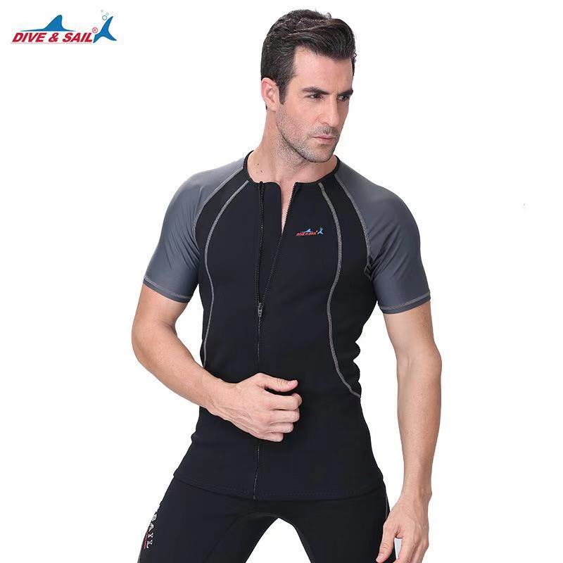DIVE & SAIL – combinaison en néoprène à manches courtes pour hommes et femmes, 1.5MM, avec veste de protection contre les éruptions cutanées, pour la plongée en apnée et l'hiver
