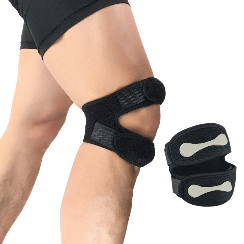 ¡Novedad! Rodillera presurizada de 1 uds, rodillera con vendaje de soporte, rodillera elástica con agujero en la rodilla, rodillera de seguridad