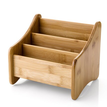 Multi-grid Bamboo Box Office Desktop Stationery Holder Makeup Organize Storage Box Remote Control Container Case: L