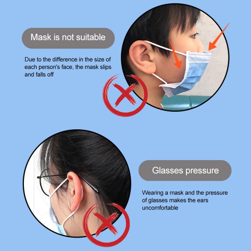 5pcs Soft Face Mask Ear Hooks Buckle Adult Kids Adjustable Earache Preventions Fixer Disposable Mask Extension Buckle