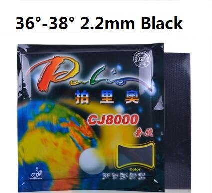 Palio CJ8000 Pro Loop Attack Pips-In Table Tennis (PingPong) Rubber With Sponge (38-41Degrees): Black H36-H38