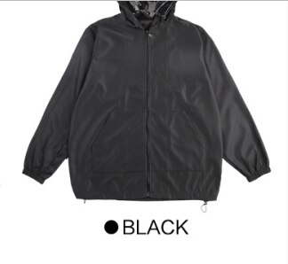 Traje de aislamiento Unisex, ropa aislante antipolvo y antigotas reutilizable, chaqueta protectora antivirus con máscara, protección facial completa: black / XL