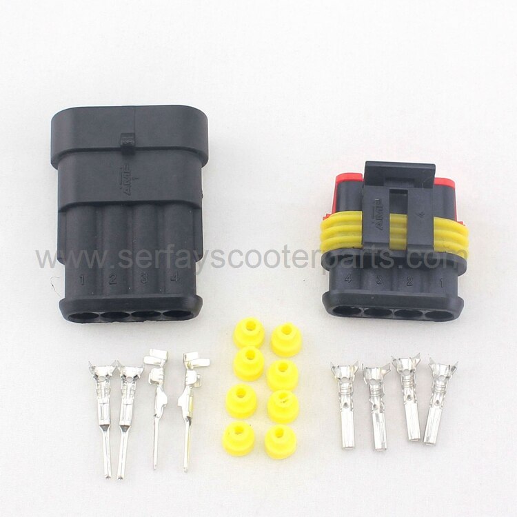 4 pin waterproof power connector for mobility scooter parts power wheelchair and car AMP SUPERSEAL 1.5 SERIES 4P PL