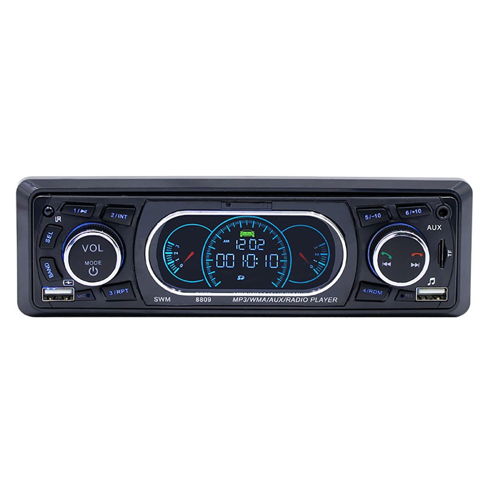 SWM 8809 1 Din Car FM Radio Dual USB Charging Runway Display Car MP3 Card U Disk AUX Radio Bluetooth Music Player