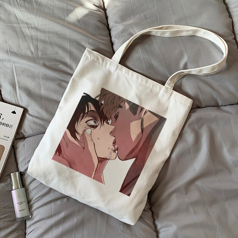 Sangwoo Yoonbum Doden Stalking Canvas Tas Koreaanse Cartoon Shopper Tas Vrouwen Tas Ins Grote Capaciteit Casual Vrouwen Schoudertas