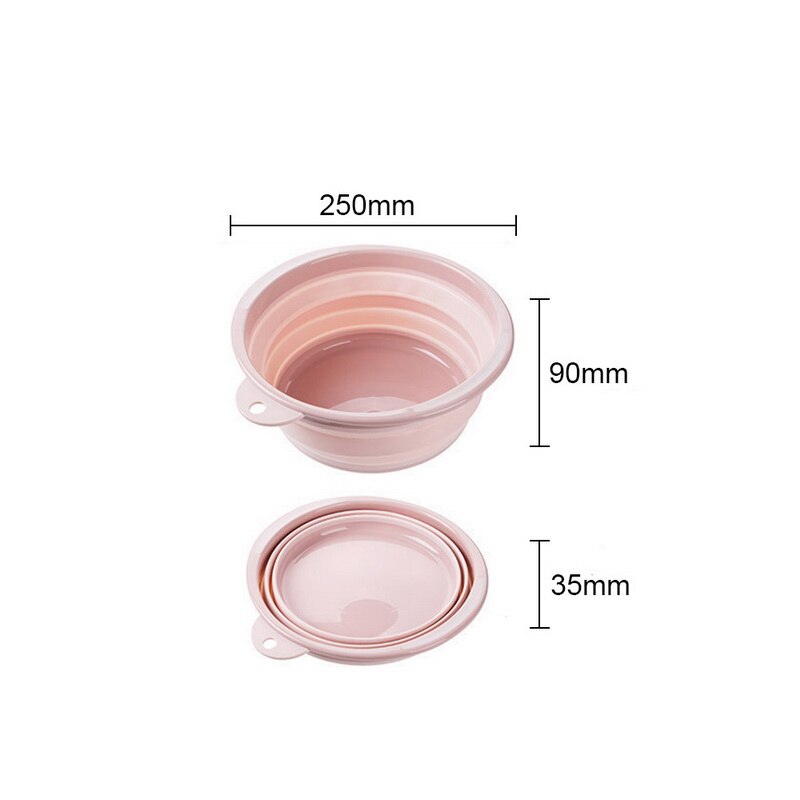 T opvouwbare grote wasbak huishoudelijke plastic wasbak reis verdikte kleine wasbak plastic bak: S-roze