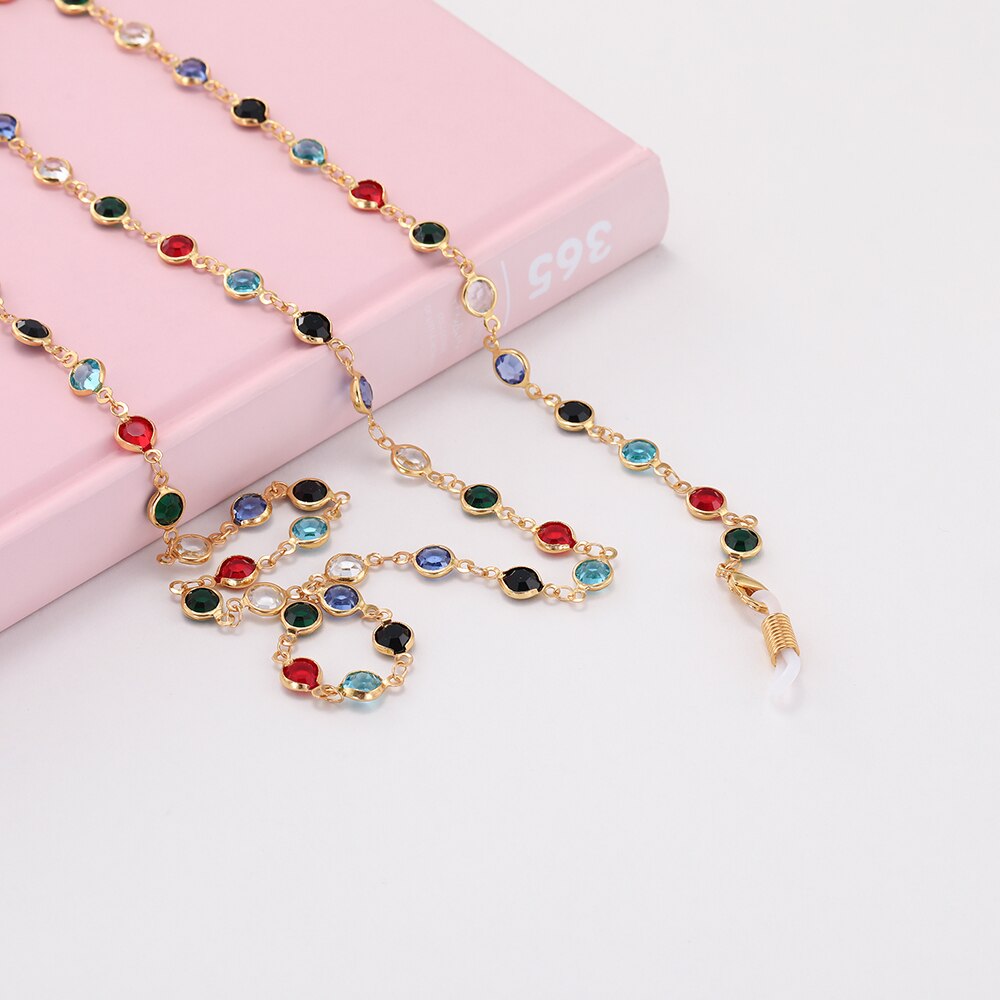 SKYRIM, antideslizante, gafas de sol de cristal para mujer, cadena dorada plateada, correas y cordones para el cuello, cuerda, cadenas para anteojos, soporte de cordón
