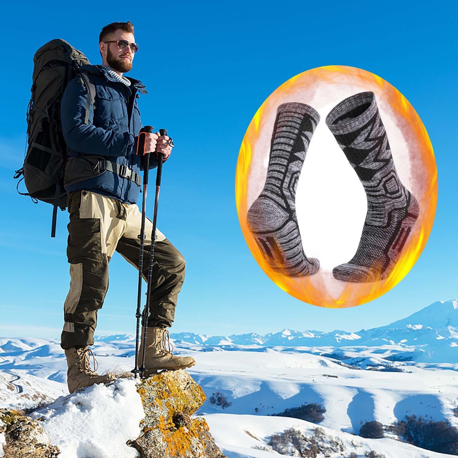 Sport Sokken Winter Worm Mannen Vrouwen Thermische Ski Sokken Voor Outdoor Sport Fietsen Klimmen Wandelen Camping Snowboard Zachte Sokken: GY