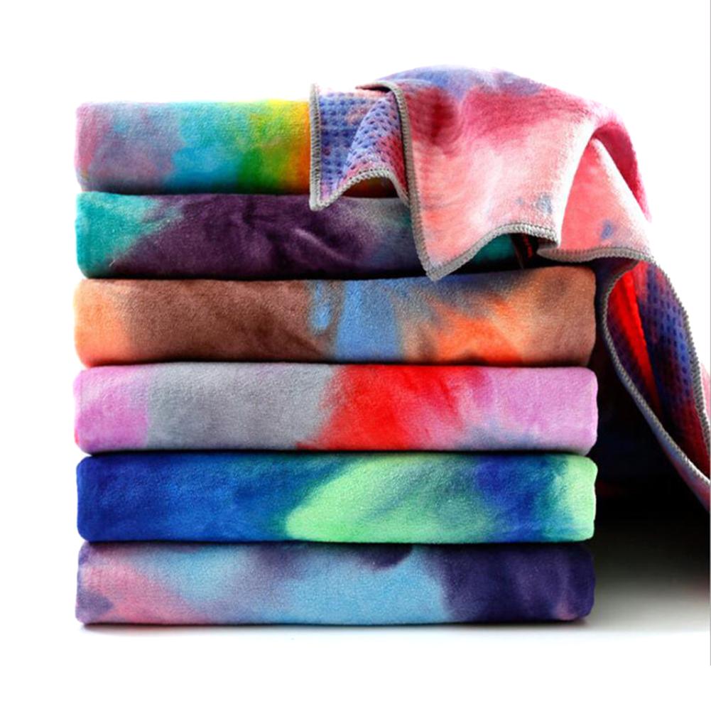 Tie-Dye Afdrukken Yoga Deken Fijne Vezel + Hars Deeltjes Yoga Mat Padded Handdoek Met Mesh Bag