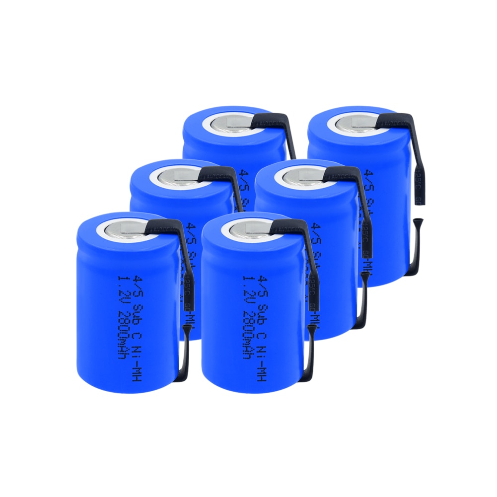 Capaciteit 4/5 SC Batterij 1.2V 2800mAh 23*33 4/5 Sub C SC Ni-Mh Oplaadbare Batterijen Met PCB voor Elektronika Schroevendraaiers