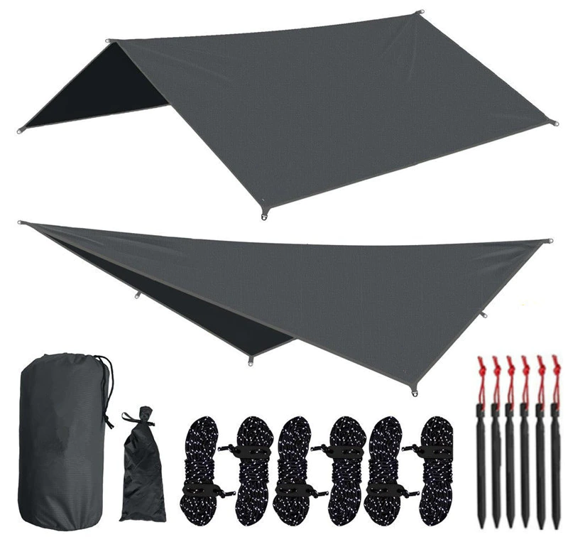 Hammock Rain Waterproof Tent Tarp Camping Backpacking Sun Shelter Shelter Shade Lightweight 10x10ft Rip-stop Hammock Canopy