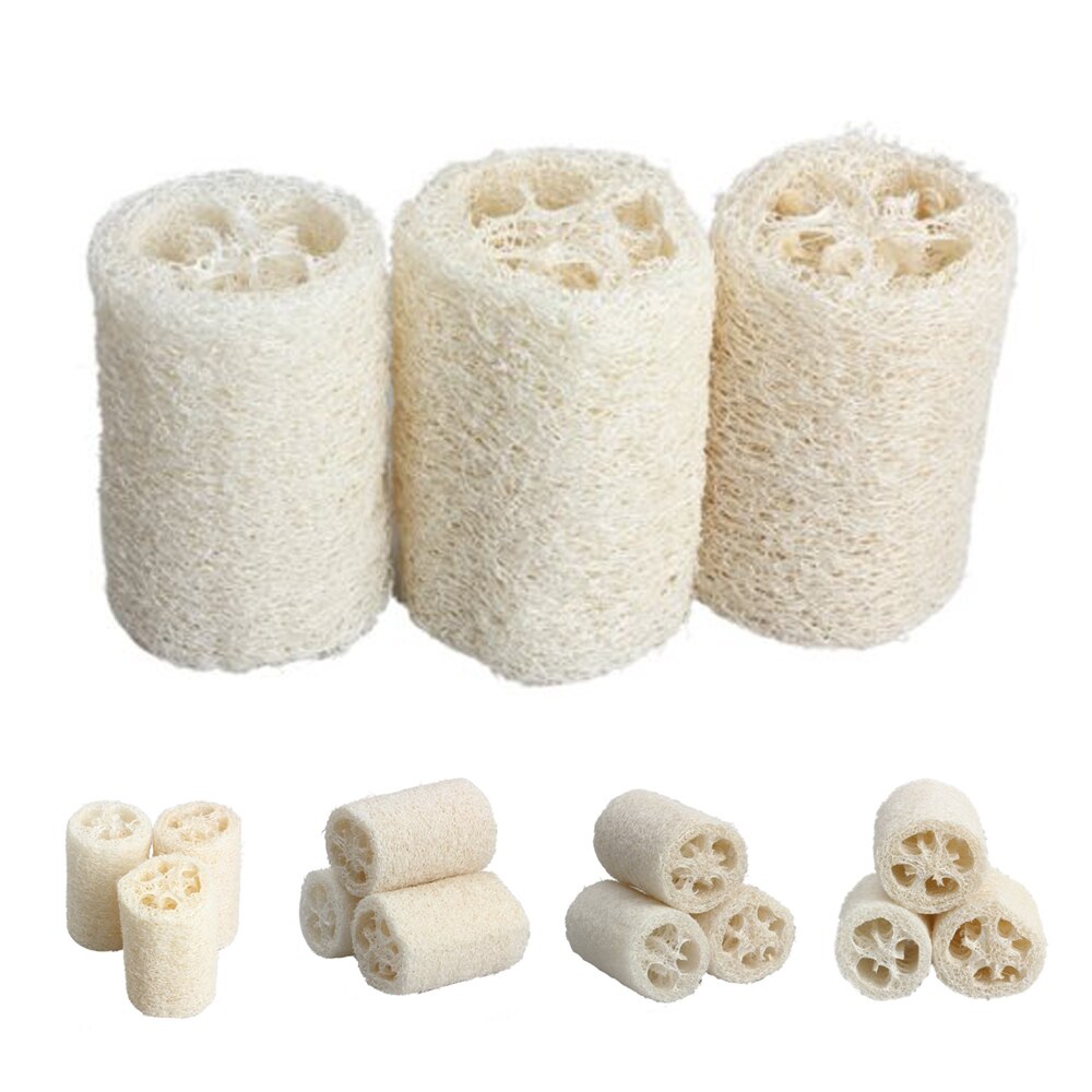 3PCS Natural Loofah Bath Body Shower Sponge Scrubber (Large)