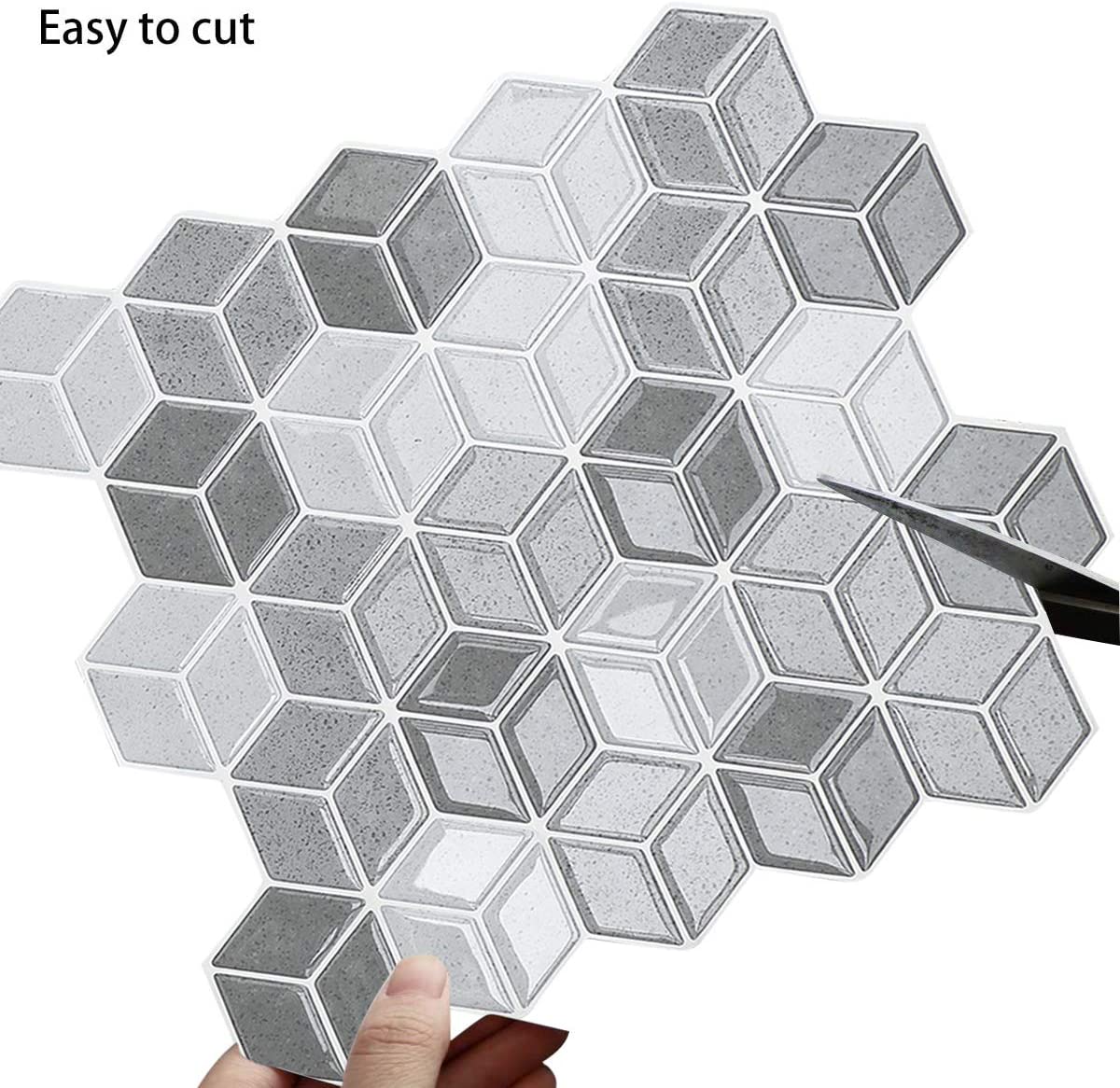 Sticker Kitchen Backsplash Wall Sticker Self Adhesive Mosaic Tiles Bathroom Waterproof DIY Nordic Modern Home Decor-1 Sheet