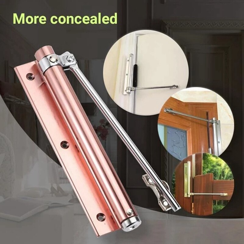 Porte automatique charnière à fermeture automatique muet facile à rebondir pas de fente poinçonnage porte libre ferme-porte, ferme-porte réglable robuste B