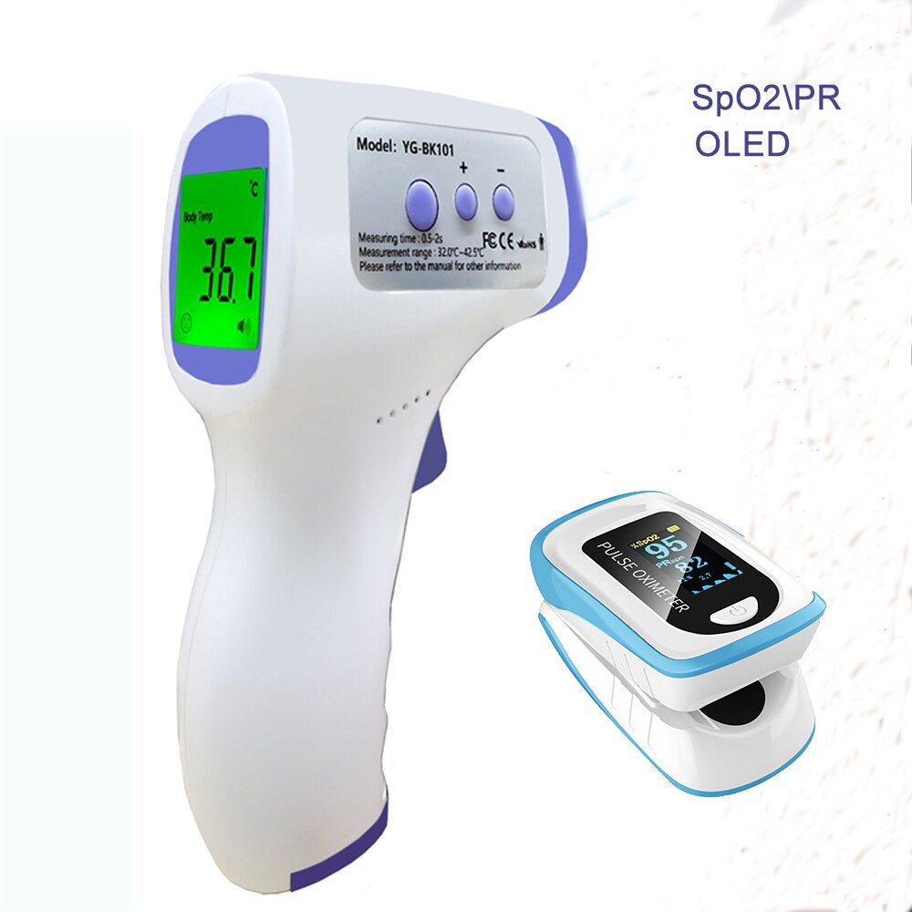 Bluetooth pulsoksymeter oled ganske datautgang fingeroksymetre spo 2 pi pr rr blodoksygenmåler android ios med termometer: Type 5 blå