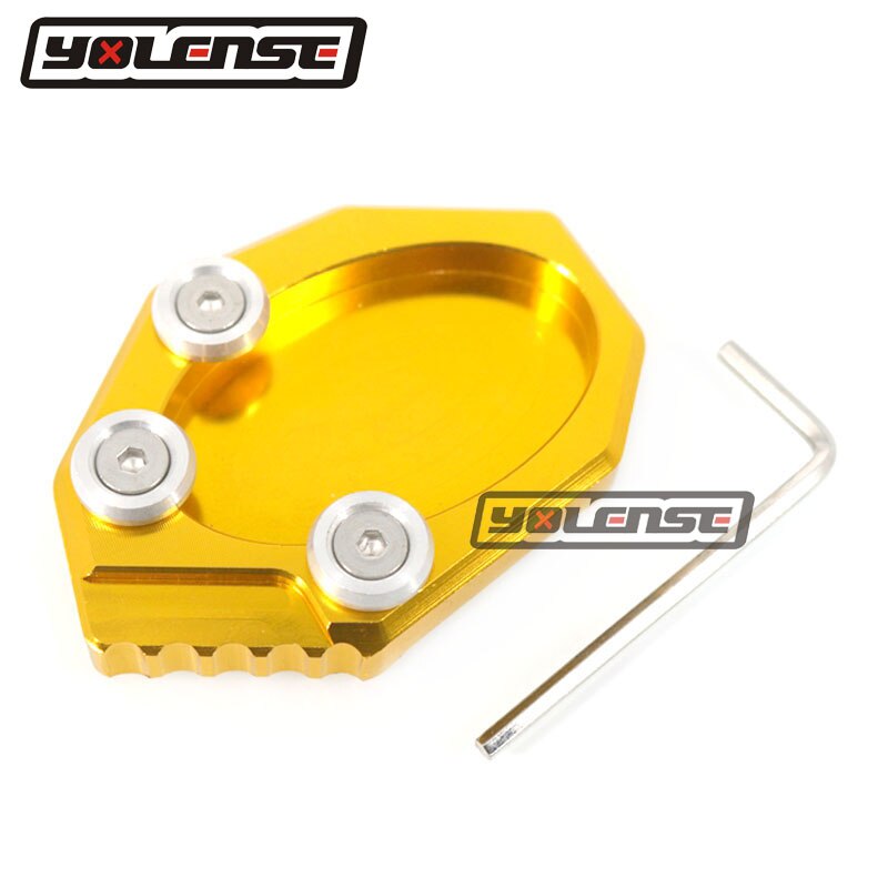 Voor KAWASAKI Versys 650 Versys650 KLX250 KLX 250 Motorfiets Kickstand Voet Side Stand Extension Ondersteuning Plaat Pad: Gold