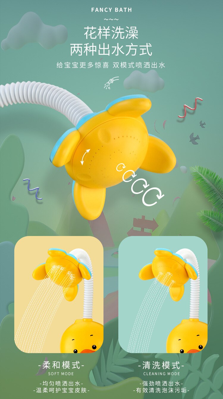 Schlecht Spielzeug Baby Wasser Spiel Tiere Ente Karikatur Modell Wasserhahn Dusche Elektrische Wasser sprühen Für freundlicher Schwimmen Schlecht