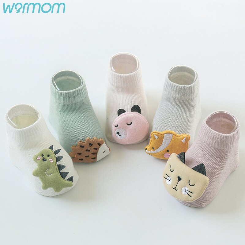 Warmom Peuter Baby Sokken Anti Slip Cartoon Baby Baby Sokken Voor Meisjes Katoen Pasgeboren Baby Jongen Sokken Geschikt Voor 0-3 Jaar