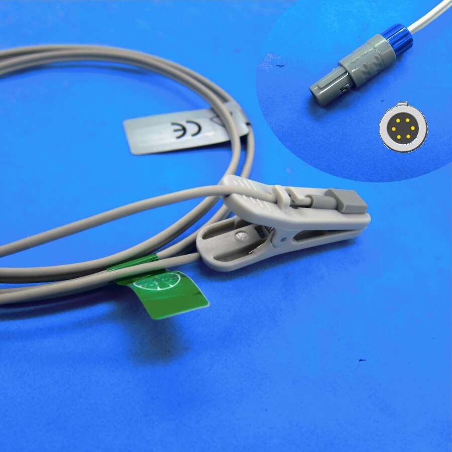 Capteur spo2 d'agrafe de doigt adulte d'awt de câble Long pour le moniteur patient de zondan ZD120: Adult ear clip